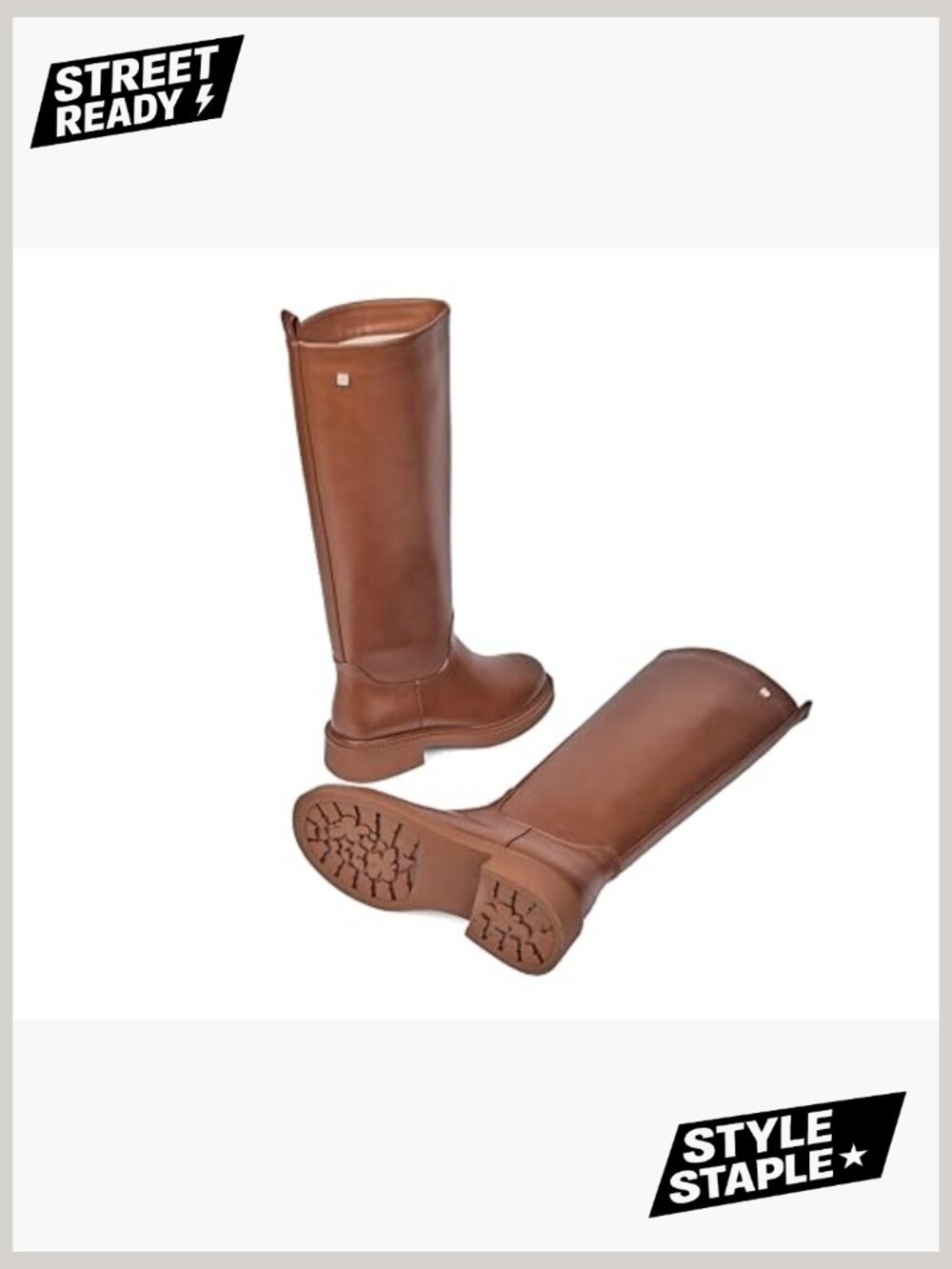 Knee High Chelsea Boots - Round Toe Chunky Low Heel Riding Boots with Inside - Picture 3 of 7
